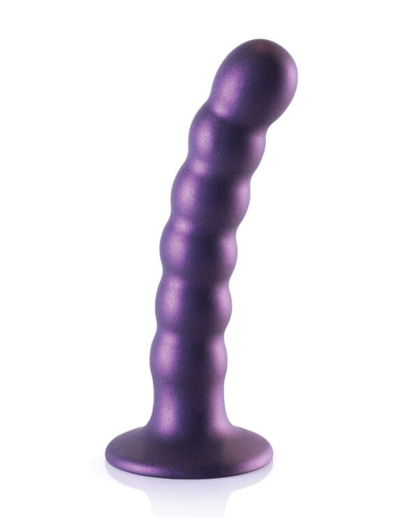Shots Ouch 5" Beaded G-Spot Dildo - Metallic Purple - Image 2