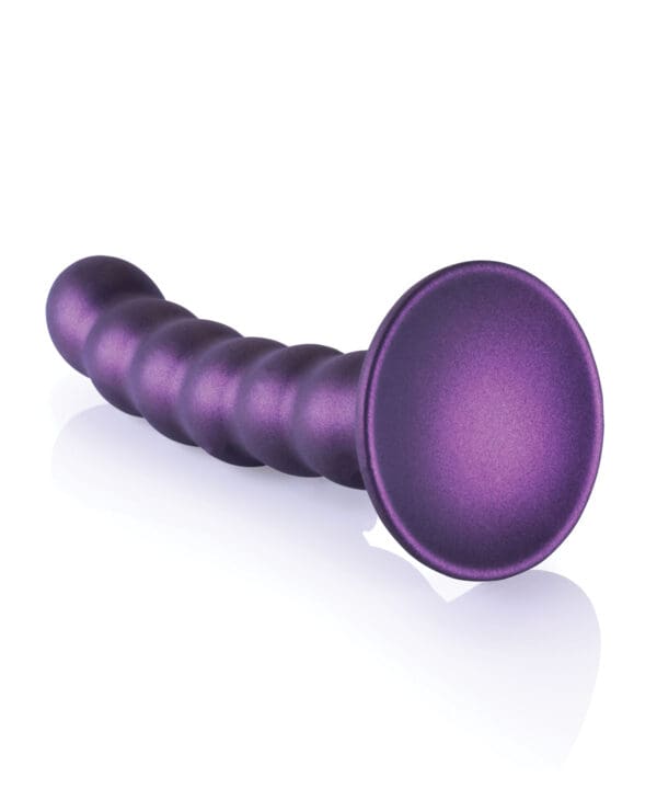 Shots Ouch 5" Beaded G-Spot Dildo - Metallic Purple - Image 3
