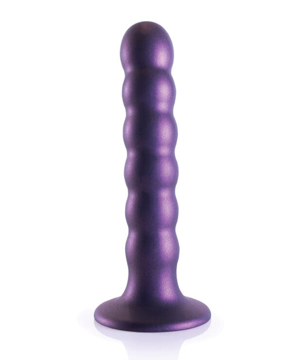 Shots Ouch 5" Beaded G-Spot Dildo - Metallic Purple - Image 4