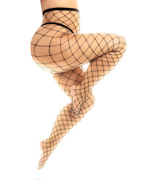 Fenced Net Pantyhose Black QN - Image 3