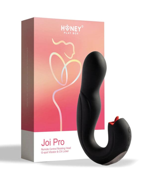 Joi Pro Rotating Head G-Spot Vibrator & Clit Licker w/Remote - Black - Image 5