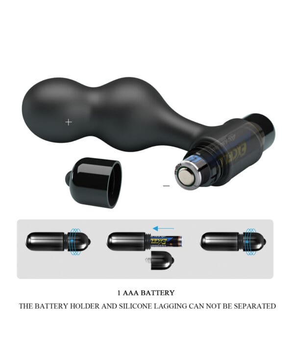 Mr. Play Silicone Anal Vibro Plug - Black - Image 4