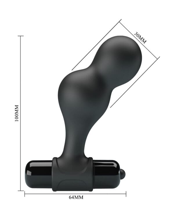 Mr. Play Silicone Anal Vibro Plug - Black - Image 5