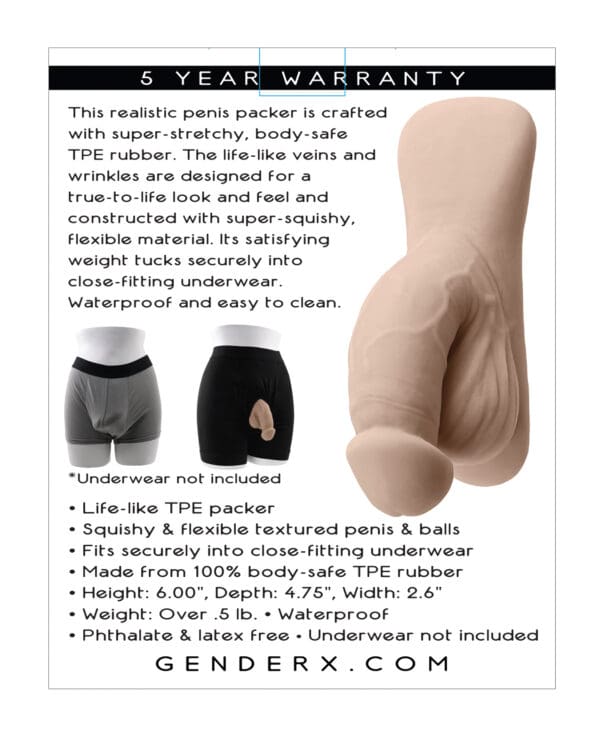 Gender X 4" Packer - Ivory - Image 2
