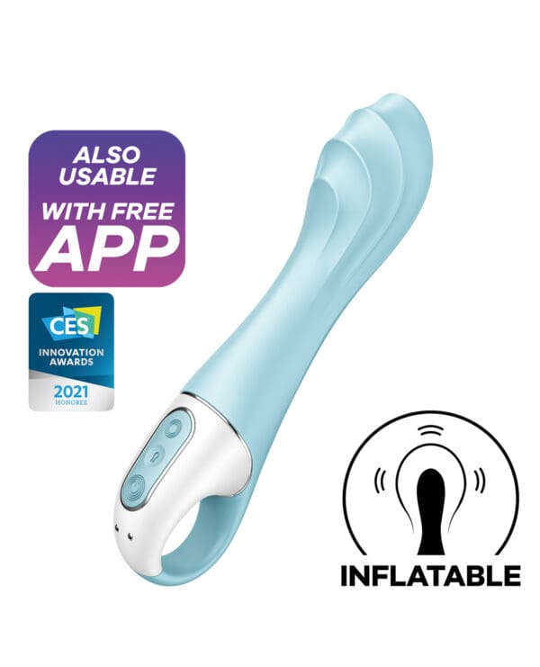 Satisfyer Air Pump Vibrator 5+ - Blue - Image 4