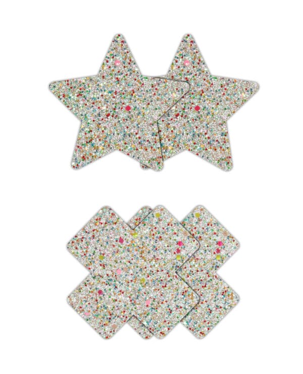 Pretty Pasties Star & Cross Glow in the Dark - 2 Pair - Image 3