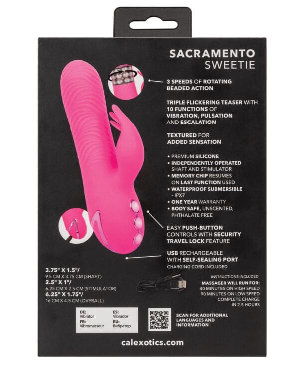 California Dreaming Sacramento Sweetie Vibrator & Rotating Stimulator - Image 3