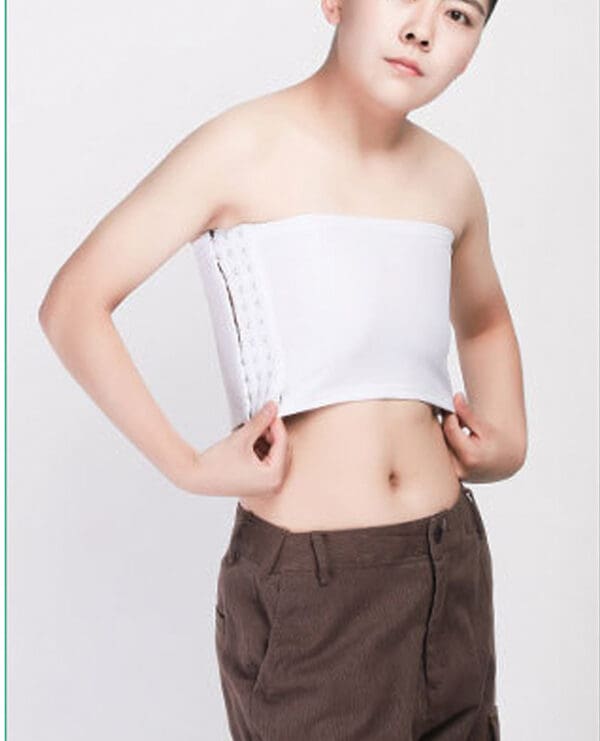 Gender Fluid Strapless Chest Compression Binder - XXXL White - Image 2