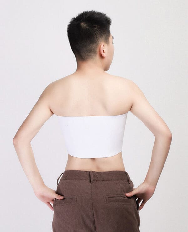 Gender Fluid Strapless Chest Compression Binder - XXXL White - Image 3