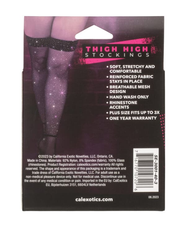 Radiance Thigh High Stockings - Black Plus Size - Image 5