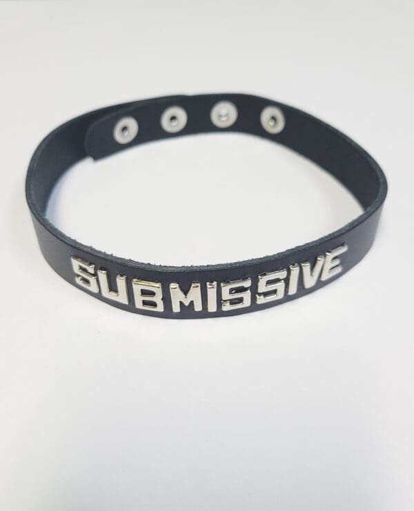 Spartacus SUBMISSIVE Leather Collar - Black - Image 2