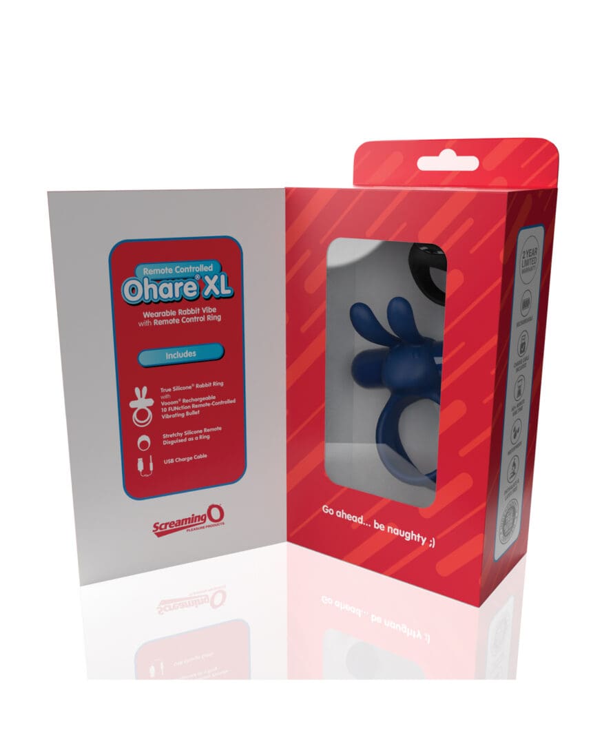 Screaming O Ohare Remote Controlled Vibrating Ring - XL Blue - Image 4