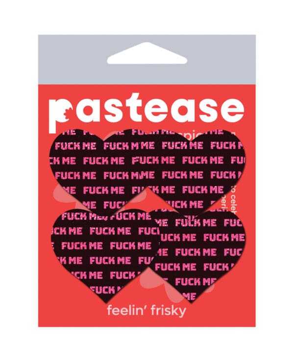 Pastease Petites Fuck Me Hearts - Black/Pink O/S
