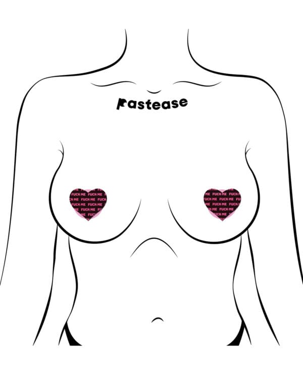 Pastease Petites Fuck Me Hearts - Black/Pink O/S - Image 3