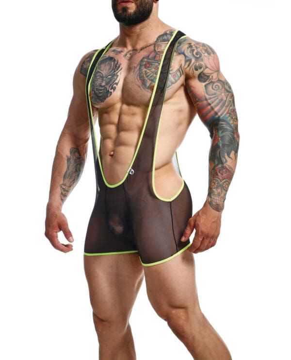 Male Basics MOB Singlet Black/Lime XL - Image 2