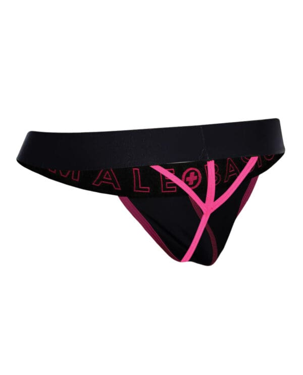 Male Basics Neon Thong  Coral XL - Image 5
