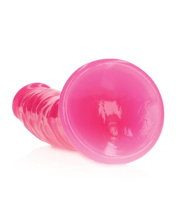 Shots RealRock 7" Slim Dildo Glow in the Dark - Neon Pink - Image 5
