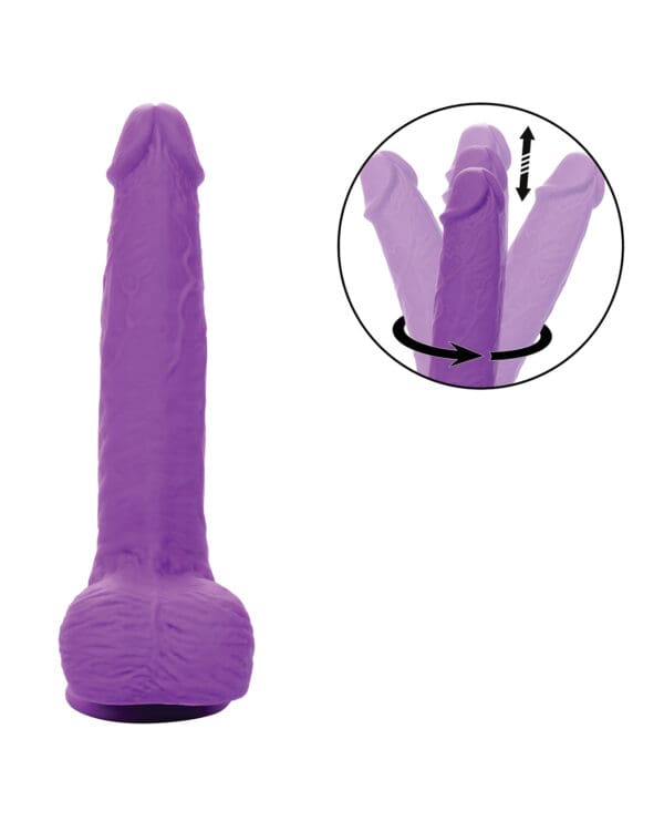 Silicone Studs Rechargeable Gyrating & Thrusting Vibrator - Purple - Image 3