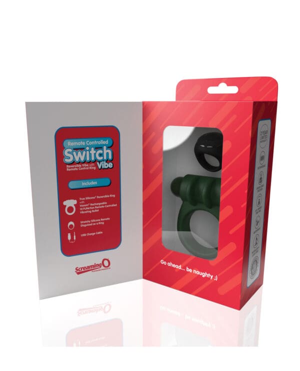 Screaming O Switch Remote Controlled Vibrating Ring - Green - Image 4
