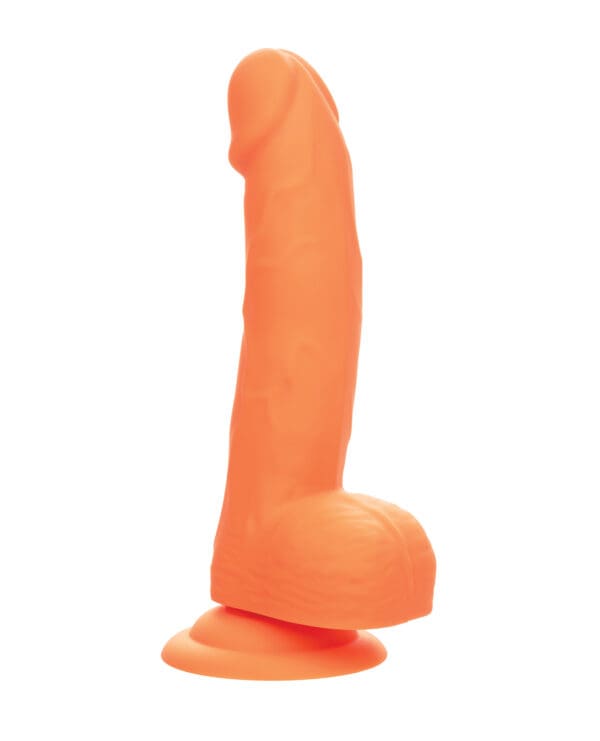 Silicone Studs Neon 6" Dildo - Orange - Image 2