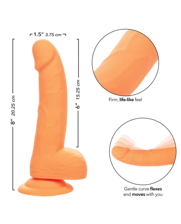 Silicone Studs Neon 6" Dildo - Orange - Image 5