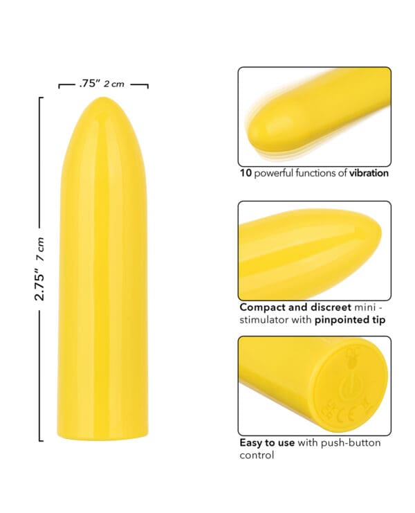 Turbo Buzz Classic Mini Bullet Stimulator - Yellow - Image 5