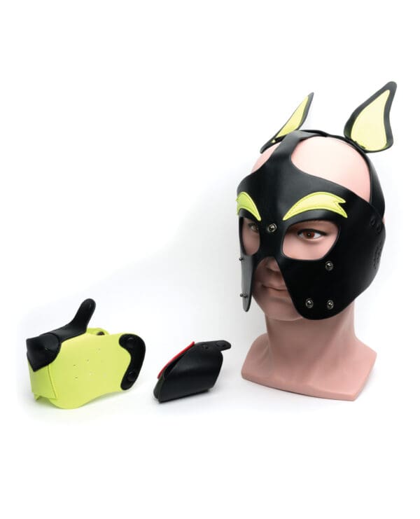 665 Playful Pup Hood - O/S Black/Yellow - Image 4