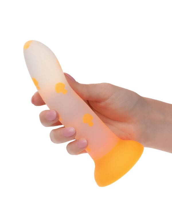 Glow Stick Mushroom Suction Cup Glow-in-the-Dark Dildo - Orange - Image 4