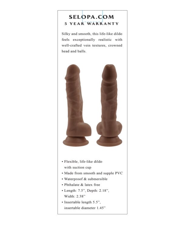 Selopa 6" Lifelike Dildo - Dark - Image 5