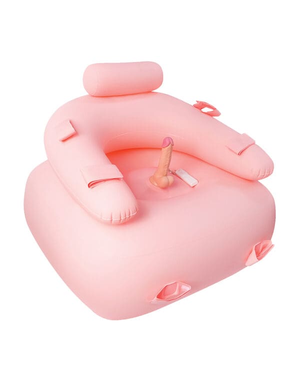 Get Down On It Inflatable Cushion w/Remote Controlled Dildo & Wrist/Leg Strap - Image 2