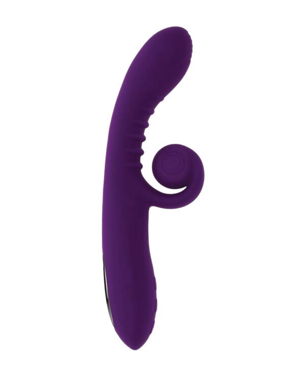 Playboy Pleasure Curlicue Rabbit Vibrator - Acai - Image 3