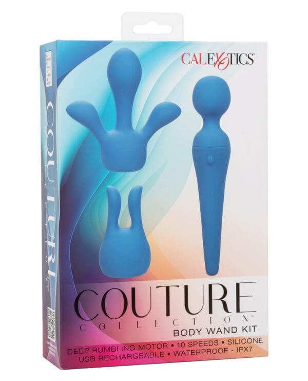 Couture Collection Body Wand Vibrator Kit - Blue - Image 2