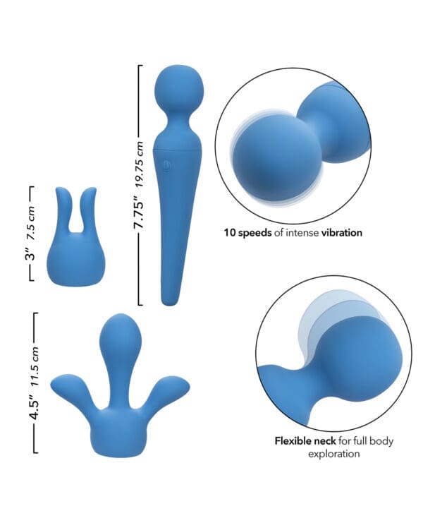 Couture Collection Body Wand Vibrator Kit - Blue - Image 4