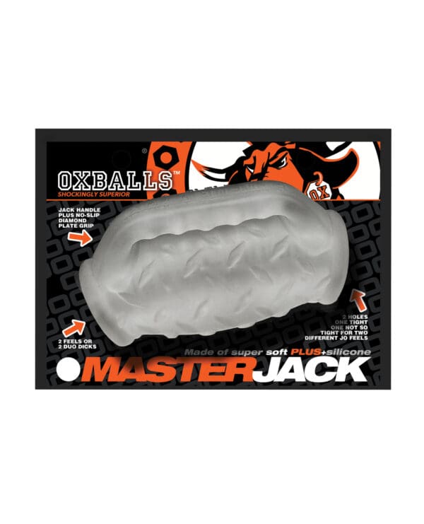 Oxballs MasterJack Double Penetration Stroker - Jo Clear Ice - Image 5