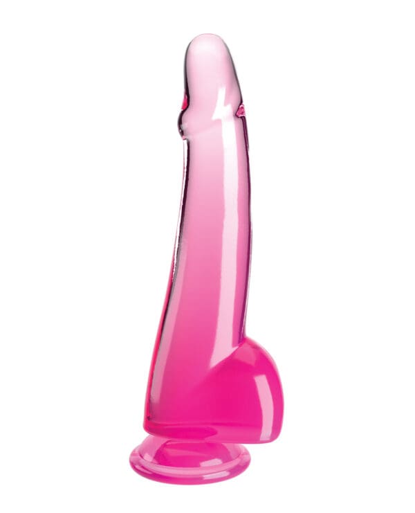 King Cock Clear 10" Cock w/Balls - Pink - Image 2