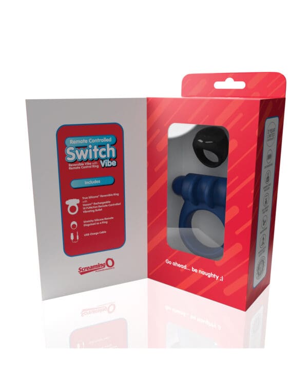 Screaming O Switch Remote Controlled Vibrating Ring - Blue - Image 4