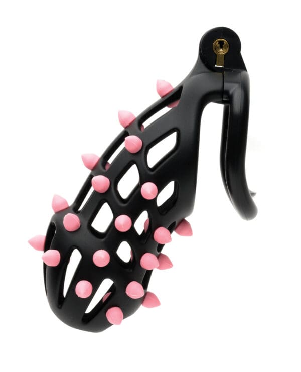 Sport Fucker Cellmate FlexiSpike Chastity Cage - Size 4 Black/Pink - Image 3