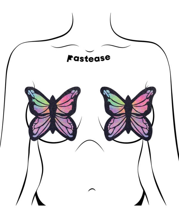 Pastease Coverage Twinkle Velvet Butterfly - Rainbow O/S - Image 3