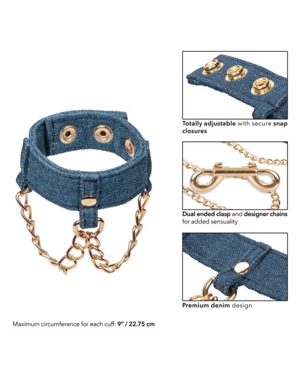 Ride 'Em Premium Denim Collection Wrist Cuffs - Image 4