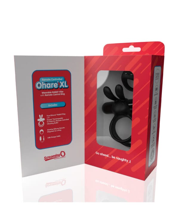 Screaming O Ohare Remote Controlled Vibrating Ring - XL Black - Image 4