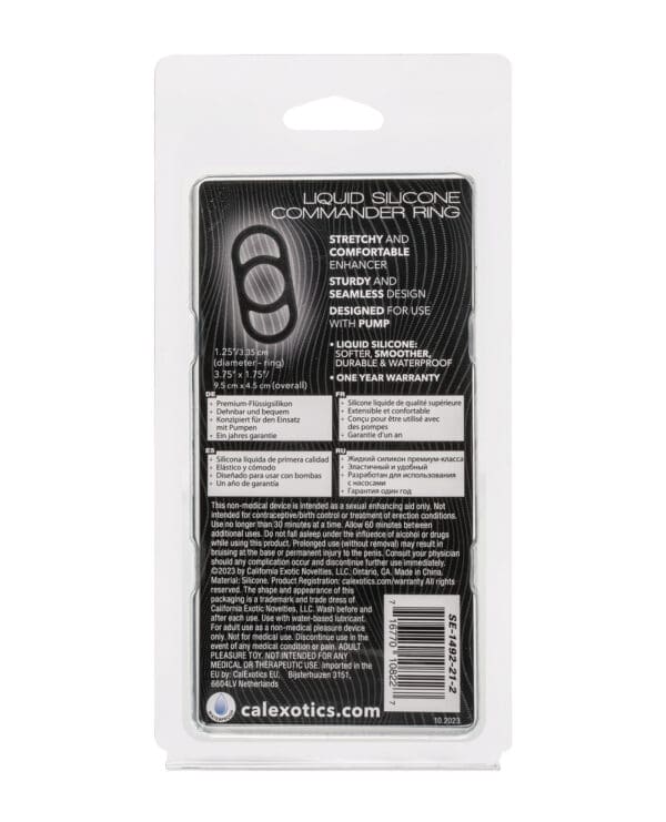 Alpha Liquid Silicone Commander Cock Ring - Black - Image 4