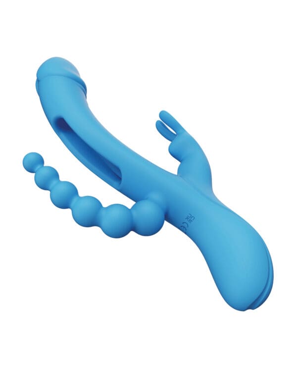 Trilux Kinky Finger Rabbit Vibrator w/ Anal Beads - Blue - Image 2