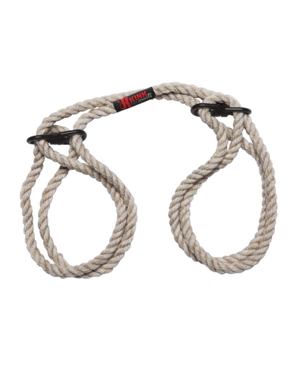 Merci Hogtie - Bind & Tie Wrist or Ankle Cuffs -  6 mm Hemp -Black - Image 2