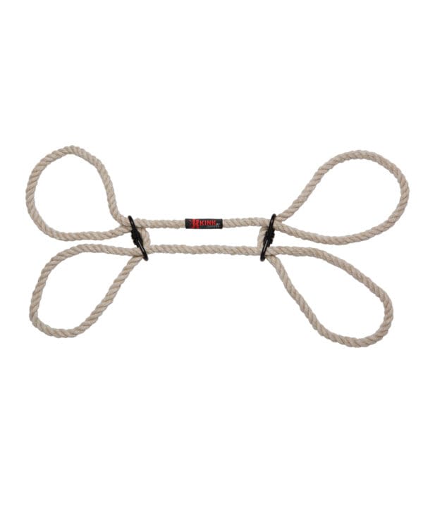 Merci Hogtie - Bind & Tie Wrist or Ankle Cuffs -  6 mm Hemp -Black - Image 3