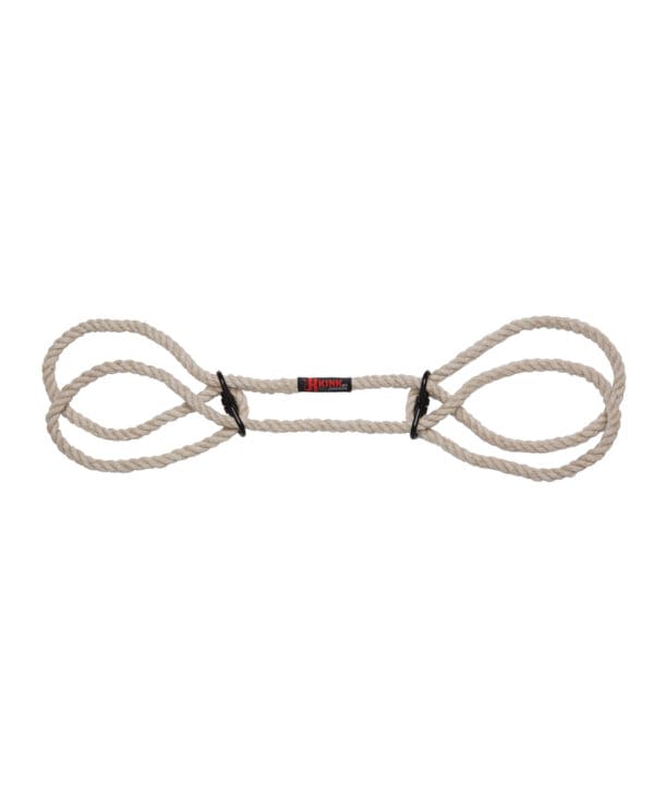 Merci Hogtie - Bind & Tie Wrist or Ankle Cuffs -  6 mm Hemp -Black - Image 4