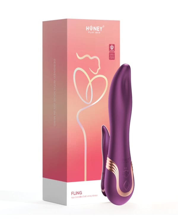 Fling Tongue like Oral Licking Vibrator - Purple - Image 5