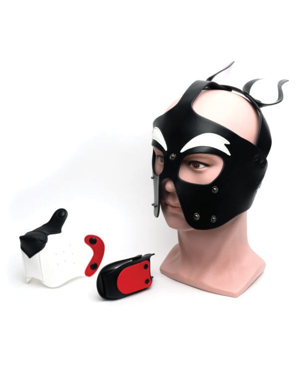665 Playful Pup Hood - O/S Black/White/Red - Image 4