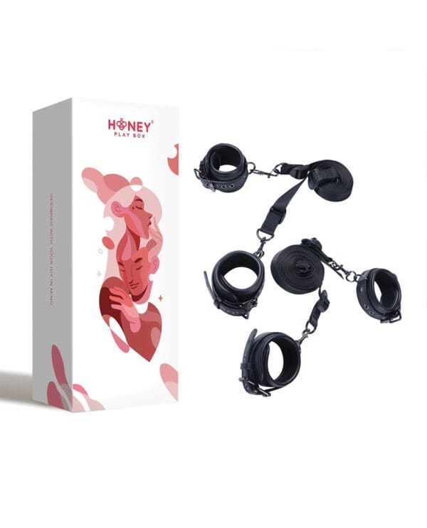 Kinky Play Box Luxury Bondage Bed Restraint Kit - Black - Image 5