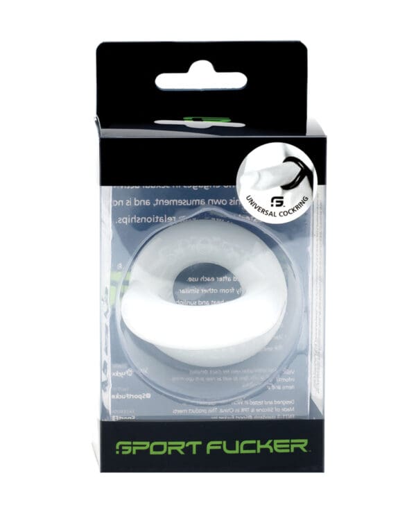 Sport Fucker Universal Cockring - White - Image 2
