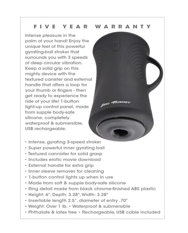 Zero Tolerance Gyro Stroke - Black - Image 5